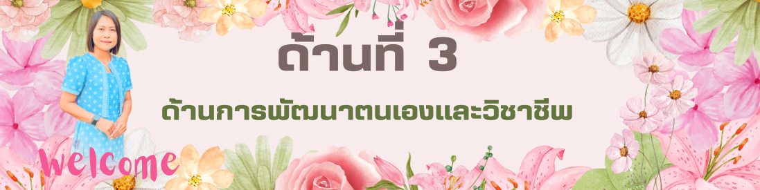 ด้านที่ 3 ด้านการพัฒนาตนเองและวิชาชีพ
